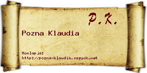 Pozna Klaudia névjegykártya